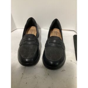 women's Clark Collection loafers Ellowyn penny black leather size 7